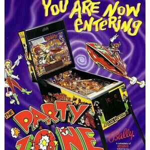 Party Zone Pinball Flyer Original NOS Promo Space Age Artwork Sci-Fi 1991